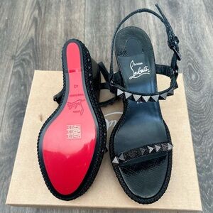Christian Louboutin Pyraclou 110 Black Sandals